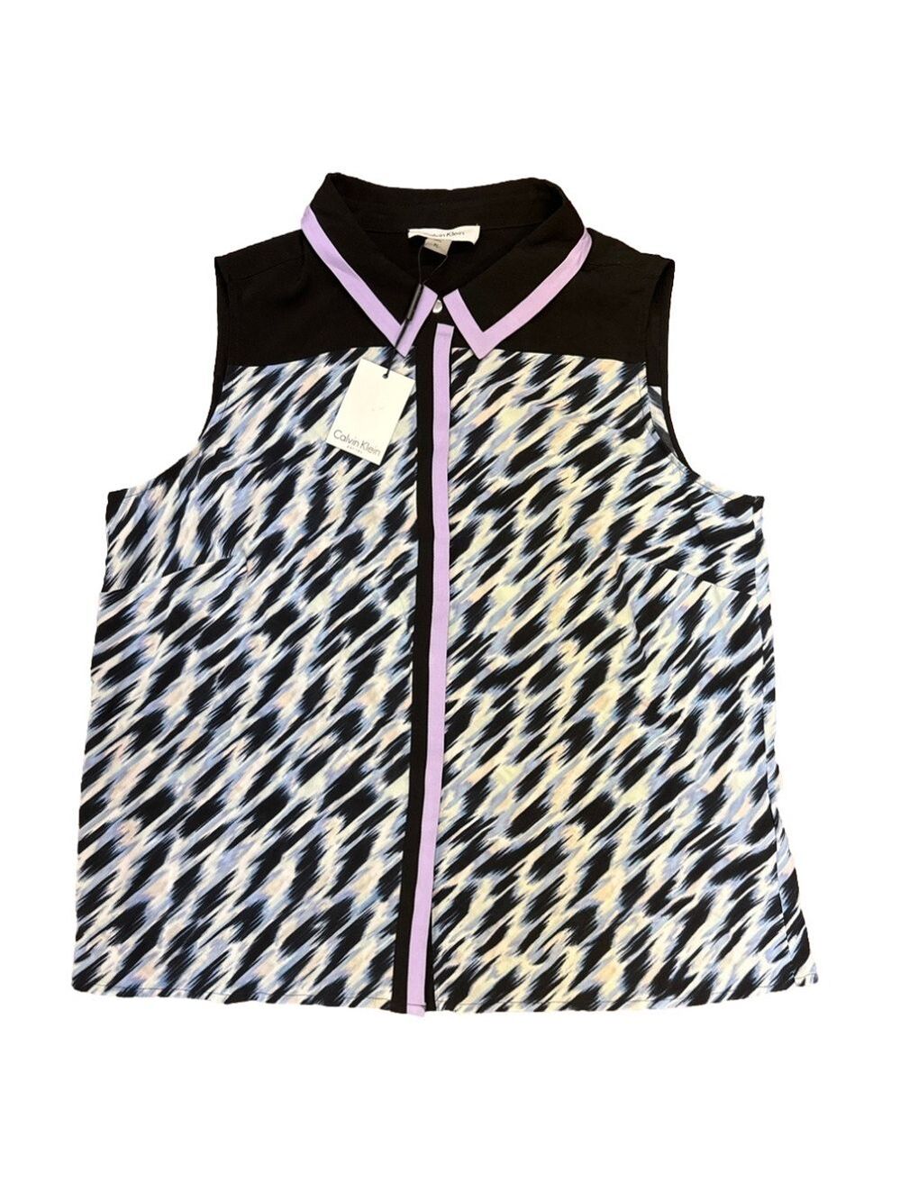 NWT Calvin Klein Sleeveless Collard Blouse